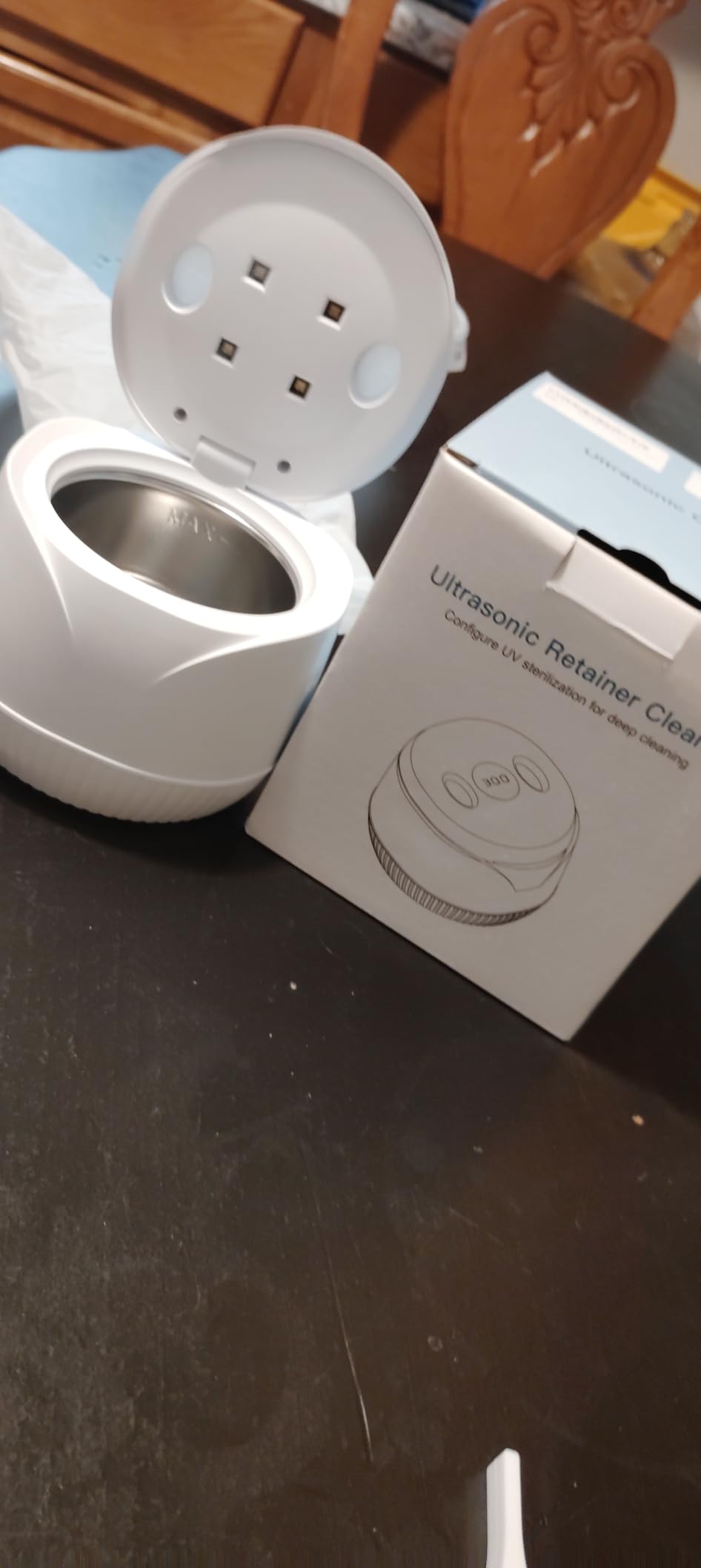 Dental Ultrasonic Retainer Cleaner Machine: 45kHz Dental Cleaning Pod with Digital Timer & 200ML, Deep Cleaning for Dentures, Mouth Guards, Aligners, Night Guards, Braces, Toothbrush Heads & Jewelry customer photo 2
