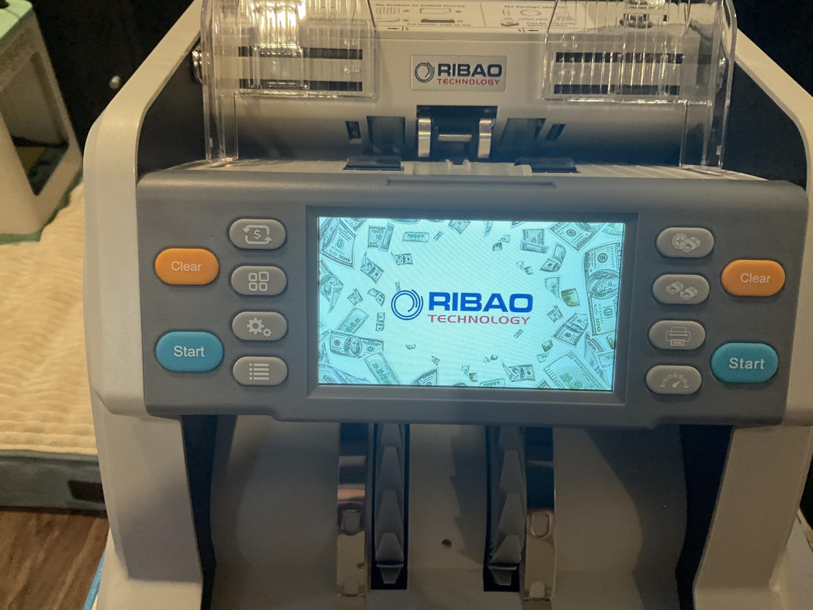 RIBAO MC-40 Mixed Denomination Money Counter, Business Grade Cash Counting Machine, CIS/UV/MT Counterfeit Detection, Multi Currency Bill Counter Printer Compatible Value Count customer photo 1