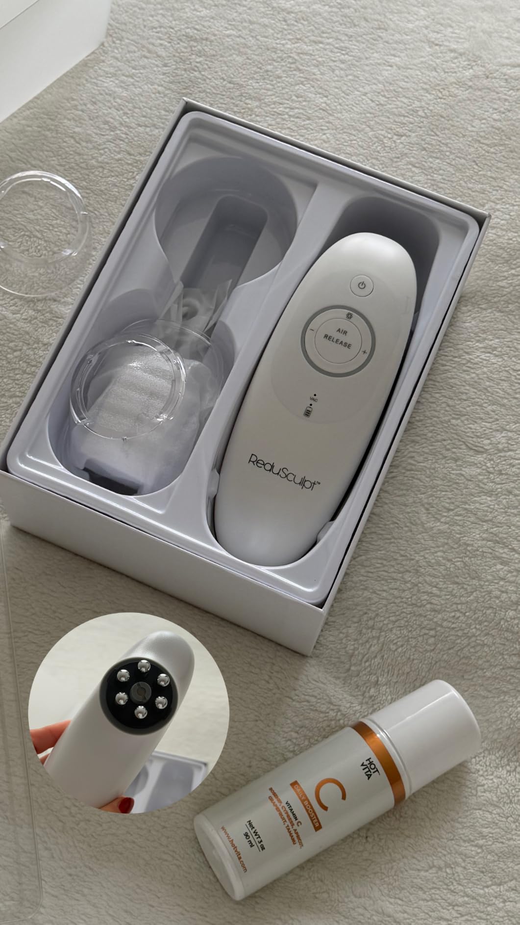 Redu Sculpt Body Sculpting Machine & Cellulite Massage Tool & Vitamin C Oil | Includes Vitamin C Oil for body care routines and skin-tightening massage sessions on stomach, arms, legs and love handles. customer photo 1