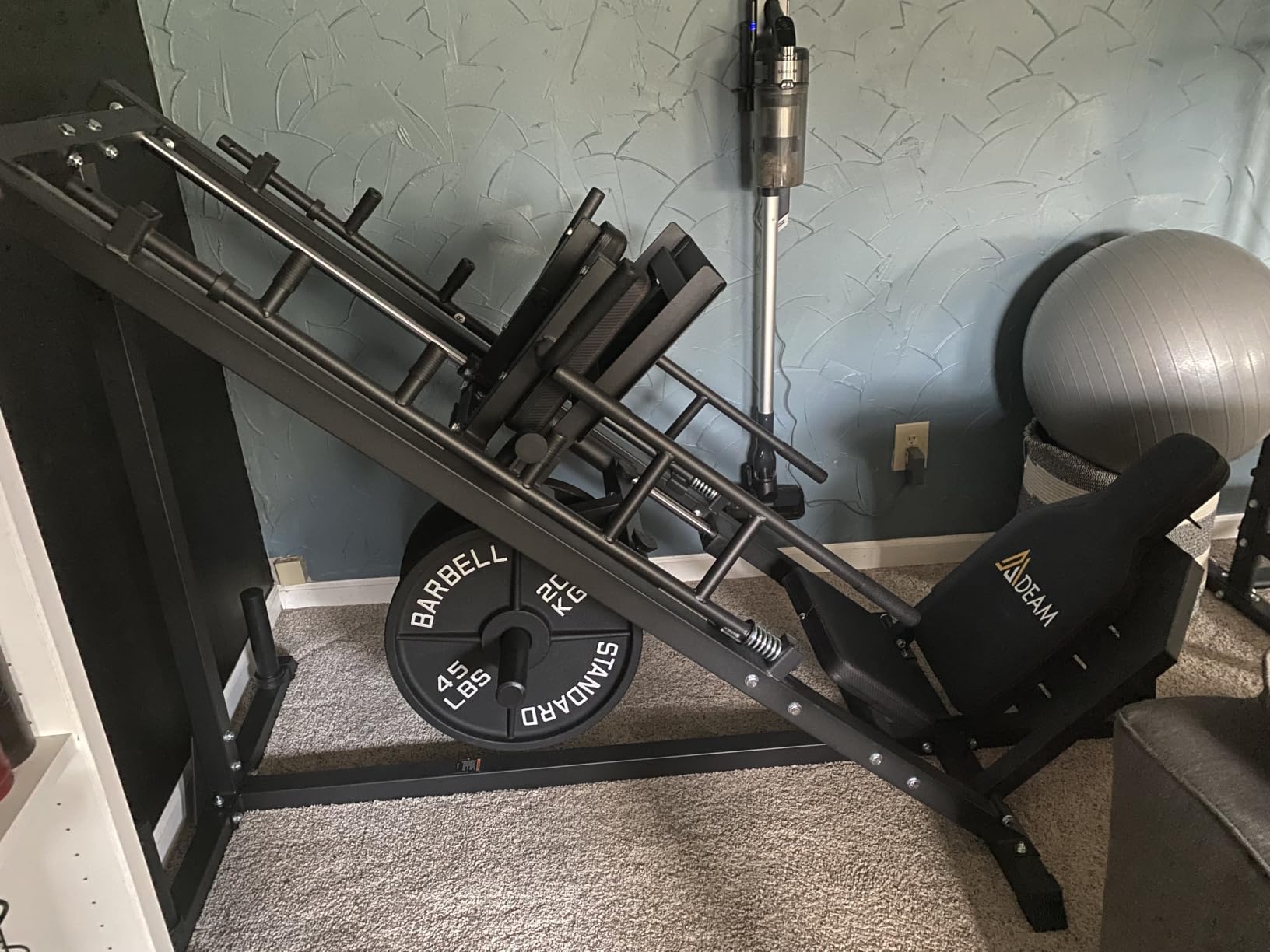 Mdeam Leg Press Hack Squat Machine,Leg Press Machine with Linear Bearing 45-Degree Hack Squat Machine for Gym Home Lower Body Strength Training for Quads, Hamstring, Glutes, Calves customer photo 2