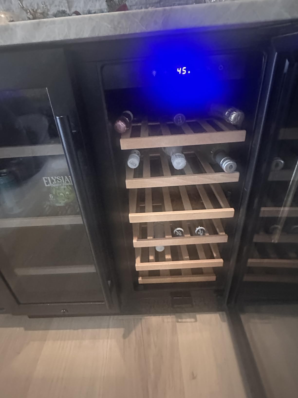 Tylza 2 Door Back Bar Cooler 200L Low-e Glass Black | 216 can, built-in/free, fast cool, temp memory, 2 locks, LED customer photo 2