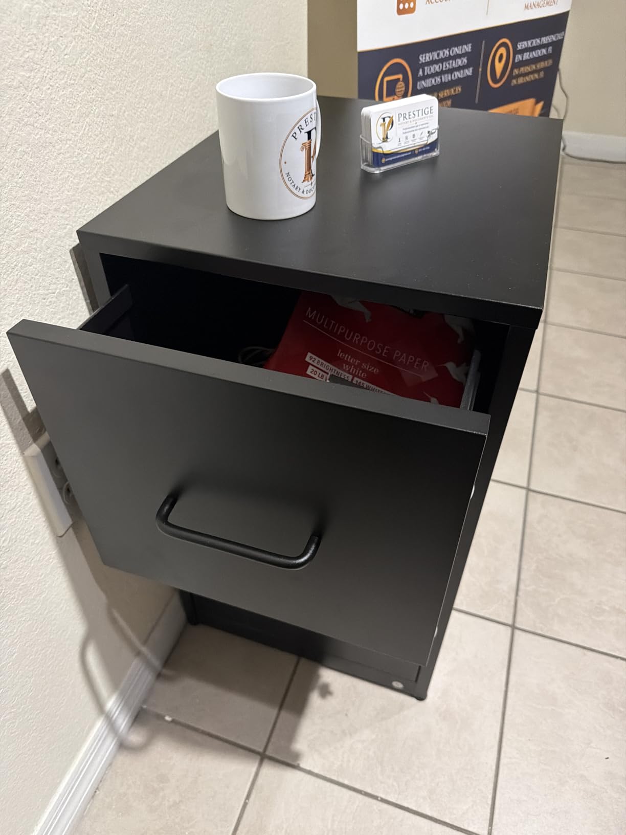 4 Drawer File Cabinet with Lock, Metal File Cabinet for Home Office | Black Vertical Filing Cabinets Heavy Duty Office Storage Cabinets for Letter/Legal/A4/F4 Size File, Assembly Required customer photo 1