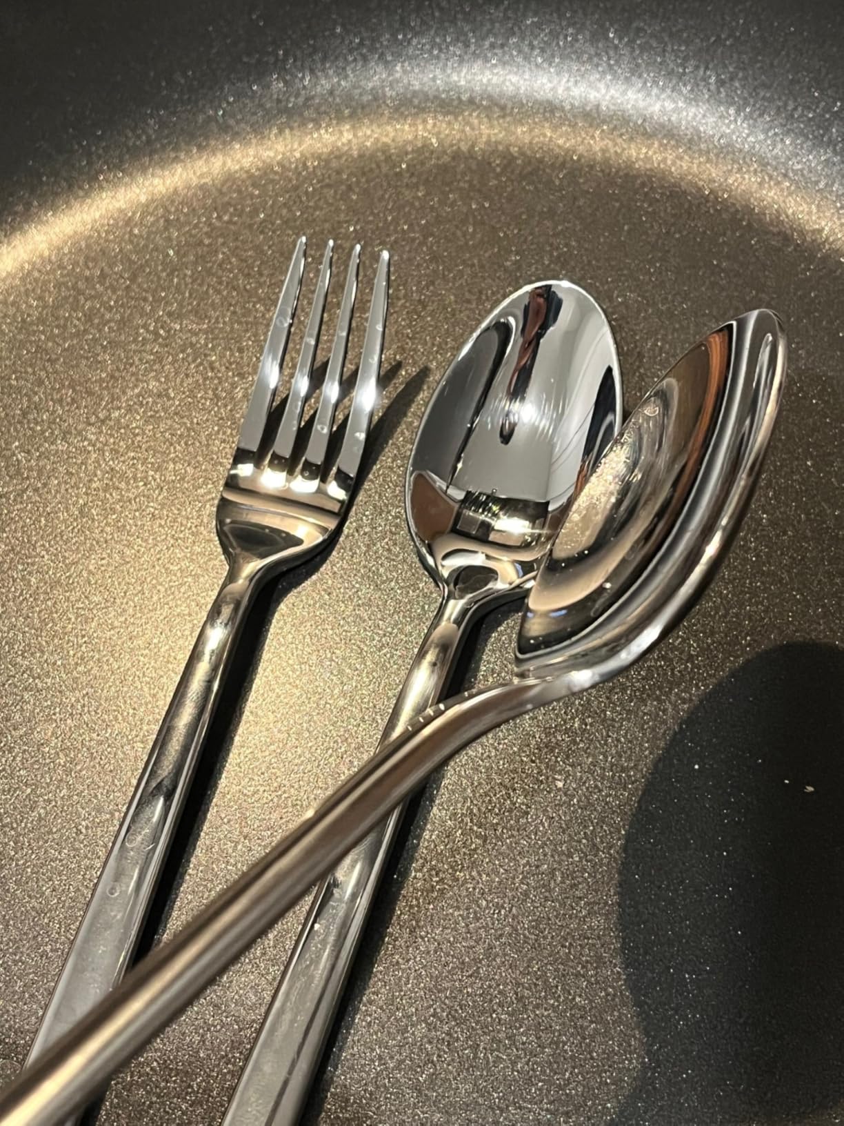 40-Piece Black Silverware Set, Heavy-Duty Stainless Steel Black Flatware Set for 8, Cutlery Set with Modern Round Handle, Mirror Polished Utensils Set, Dishwasher Safe customer photo 2