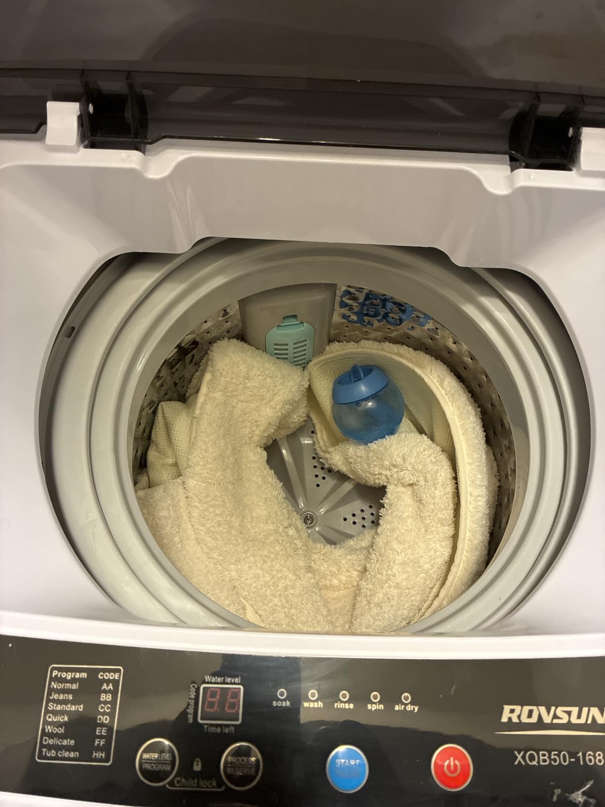 ROVSUN 17.8LBS Portable Washing Machine, Full-Automatic Electric Laundry Machine with Stainless Steel Drum, Compact Washer and Spin Dryer Combo with Drain Pump for Apartment, Dorm, Home customer photo 1