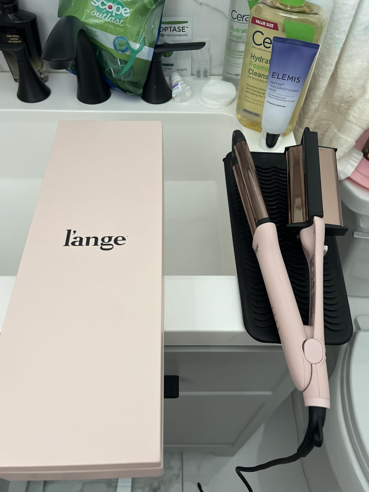 L'ANGE HAIR VersaWaver 2-in-1 Adjustable Titanium Hair Waver & Crimper - 19mm & 32mm Barrels for Beach Waves & Defined Crimps, Dual Voltage, Blush customer photo 2