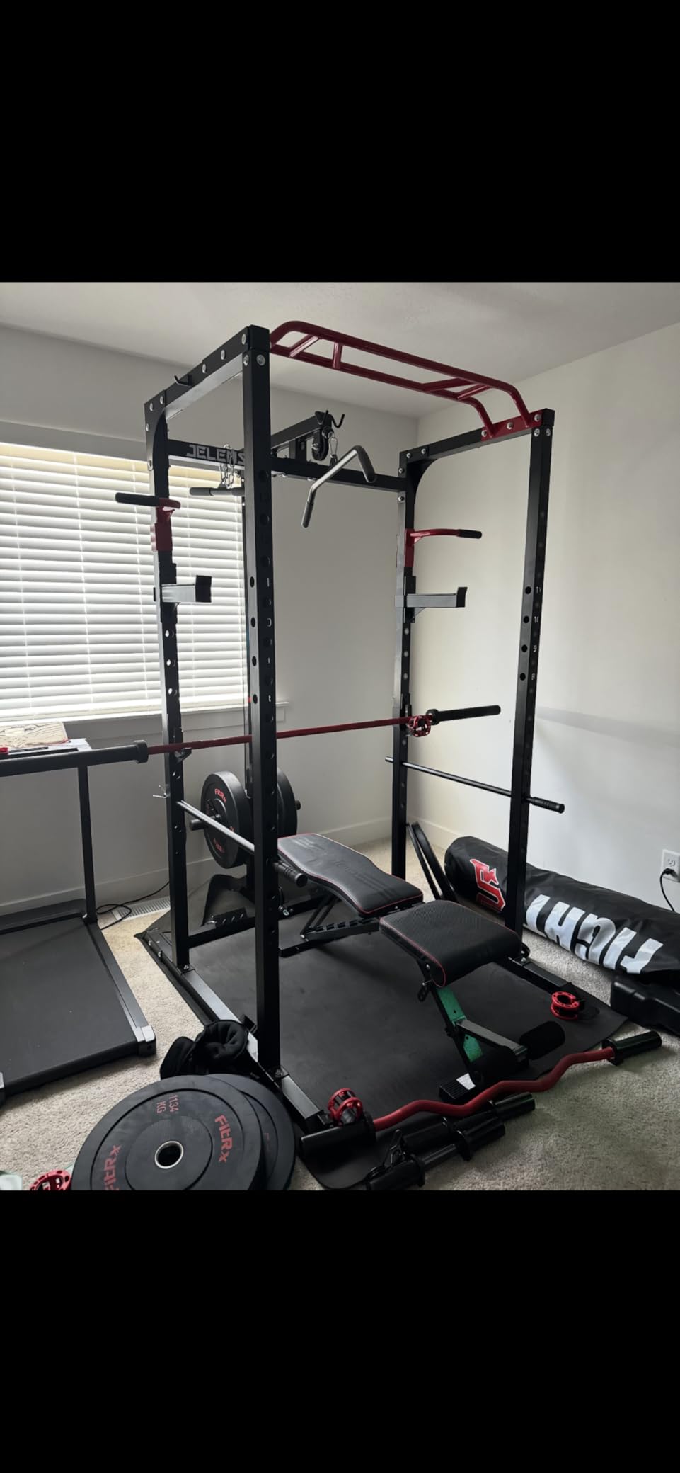 JELENS S11 Power Cage, 2000LB Multi-Function Power Rack with LAT Pulldown, Squat Rack with Adjustable Pulley System and Training Attachments, Weight Rack for Home Gym customer photo 2