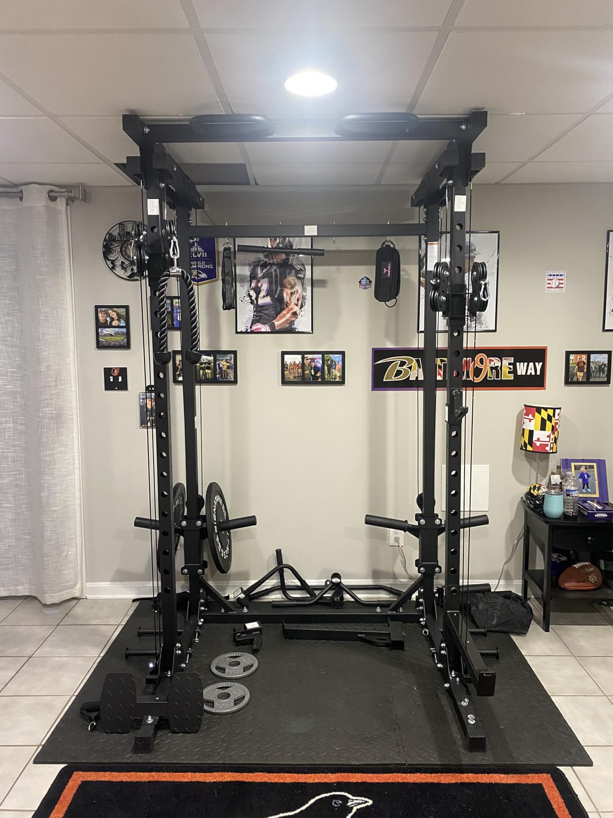 MAJOR FITNESS Drone3 Power Rack, 2500lbs Multi-Function Home Gym Squat Rack with Dual Pulley System, Pull-Up Bar & J-Hooks, Heavy-Duty Steel Frame for Maximum Stability & Strength Training customer photo 1