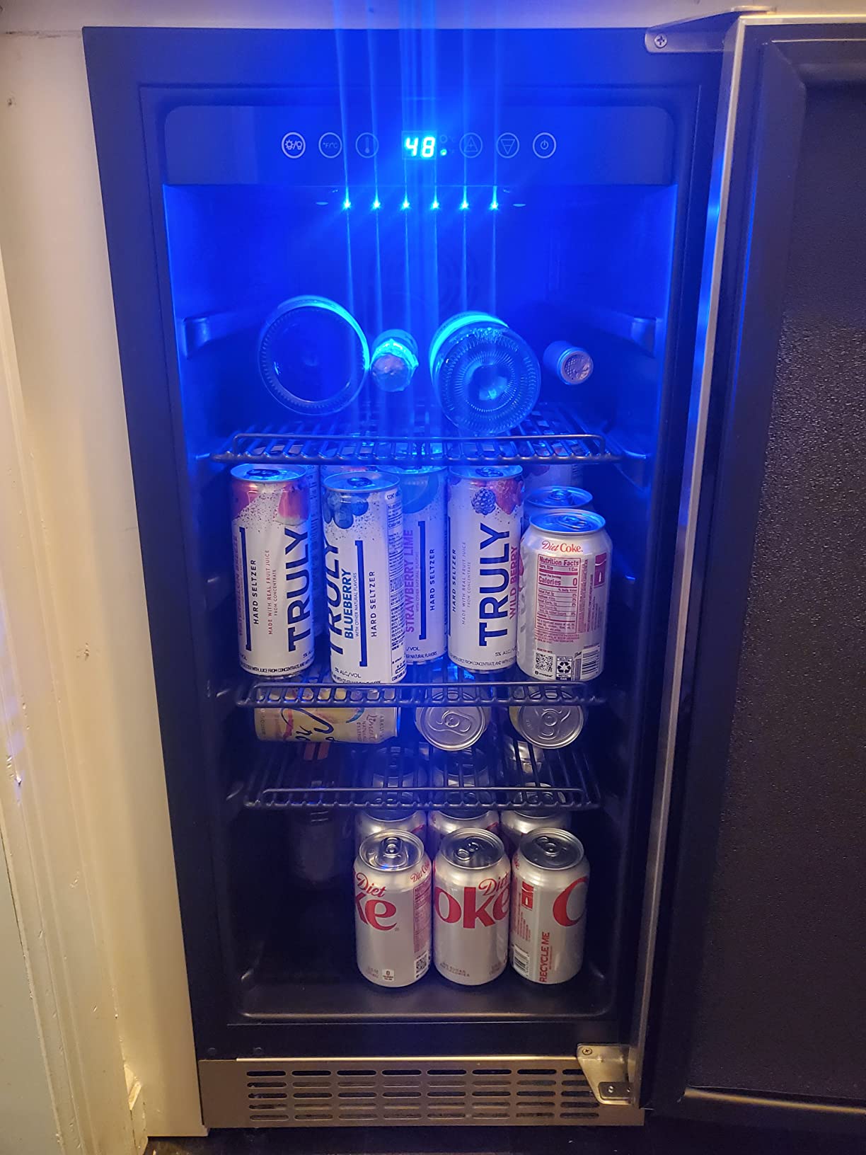BODEGA 12.5 Cu.Ft Commercial Glass Door Drink Display Beverage Refrigerator | Upright commercial merchandiser; tempered glass door; lockable casters for retail drink display customer photo 1