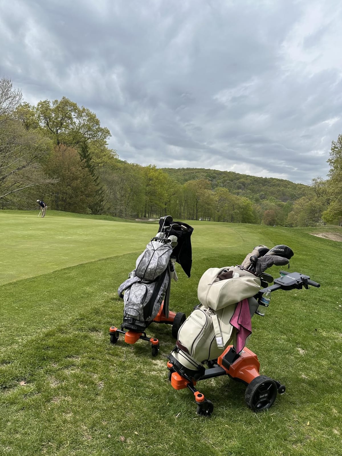 tianhong G5 Electric Golf Cart, Electric Golf Push cart Auto-Follow You, 45 Hole Battery, All-Terrain Anti-Tipping, Electric Golf Push cart with Remote (APP/Manual Control), Foldable customer photo 2