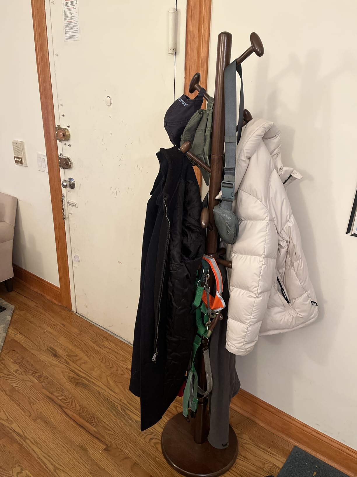 Taitiy Solid Wooden Coat Rack Stand Freestanding Hall Tree with 10 Hooks | 3 Height Options for Coats, Hats, Handbags, and Scarves, Space Saving Design for Entryway, Office, Bedroom Rubberwood customer photo 2