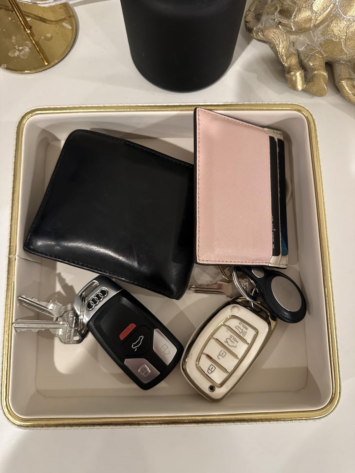 Leather Catchall Valet Tray for Men | Mens Valet Catch All Tray Key Basket customer photo 2