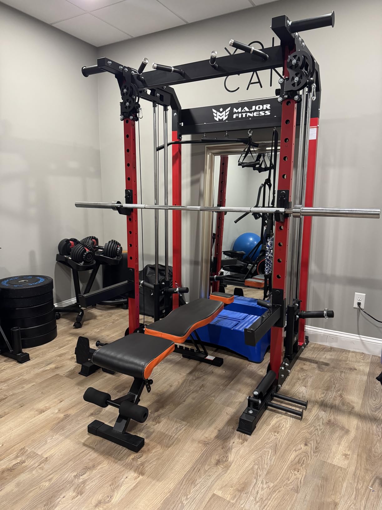 MAJOR FITNESS F22 Power Rack, 1600lbs All-in-One Squat Rack with Dual Pulley System, Heavy-Duty Steel Frame, Attachments & Storage for Home Gym Strength Training customer photo 2