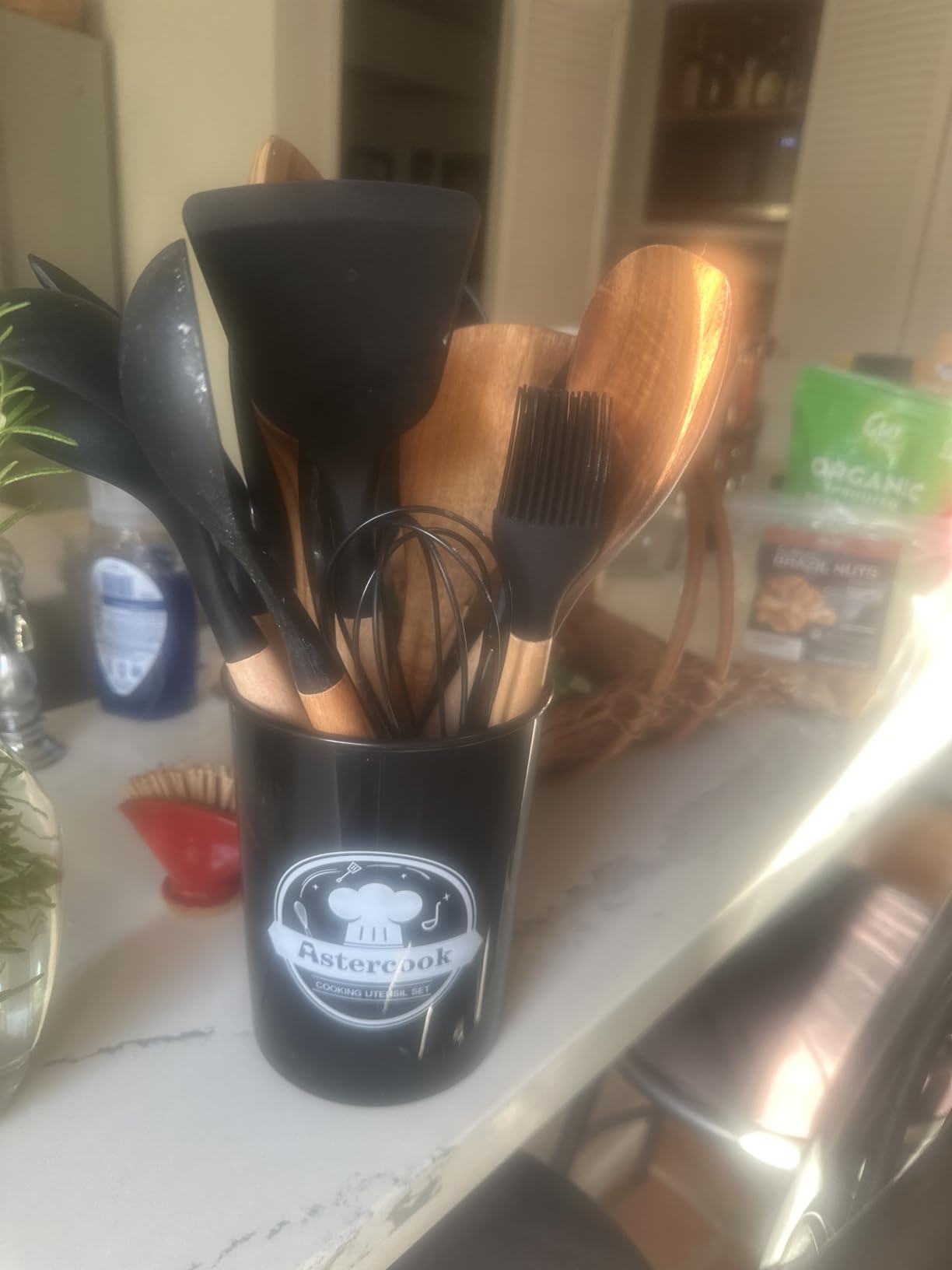 Astercook 39 PCS Kitchen Utensils Set, Silicone Cooking Utensil Sets with Wooden Handle, 446°F Heat Resistant Food Grade Spatula Set, BPA Free customer photo 1