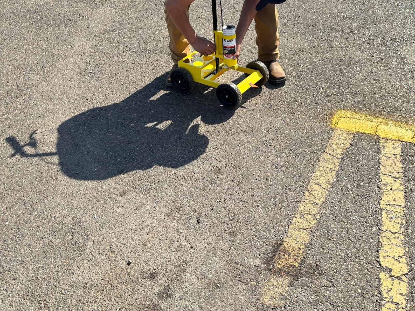 CAROD Striping Line Marking Machine, Parking Lot Striping Machine, Compatible with Professional Inverted Striping Spray Paint, Line Striper Machine for Fast and Accurate Marking, Yellow customer photo 1