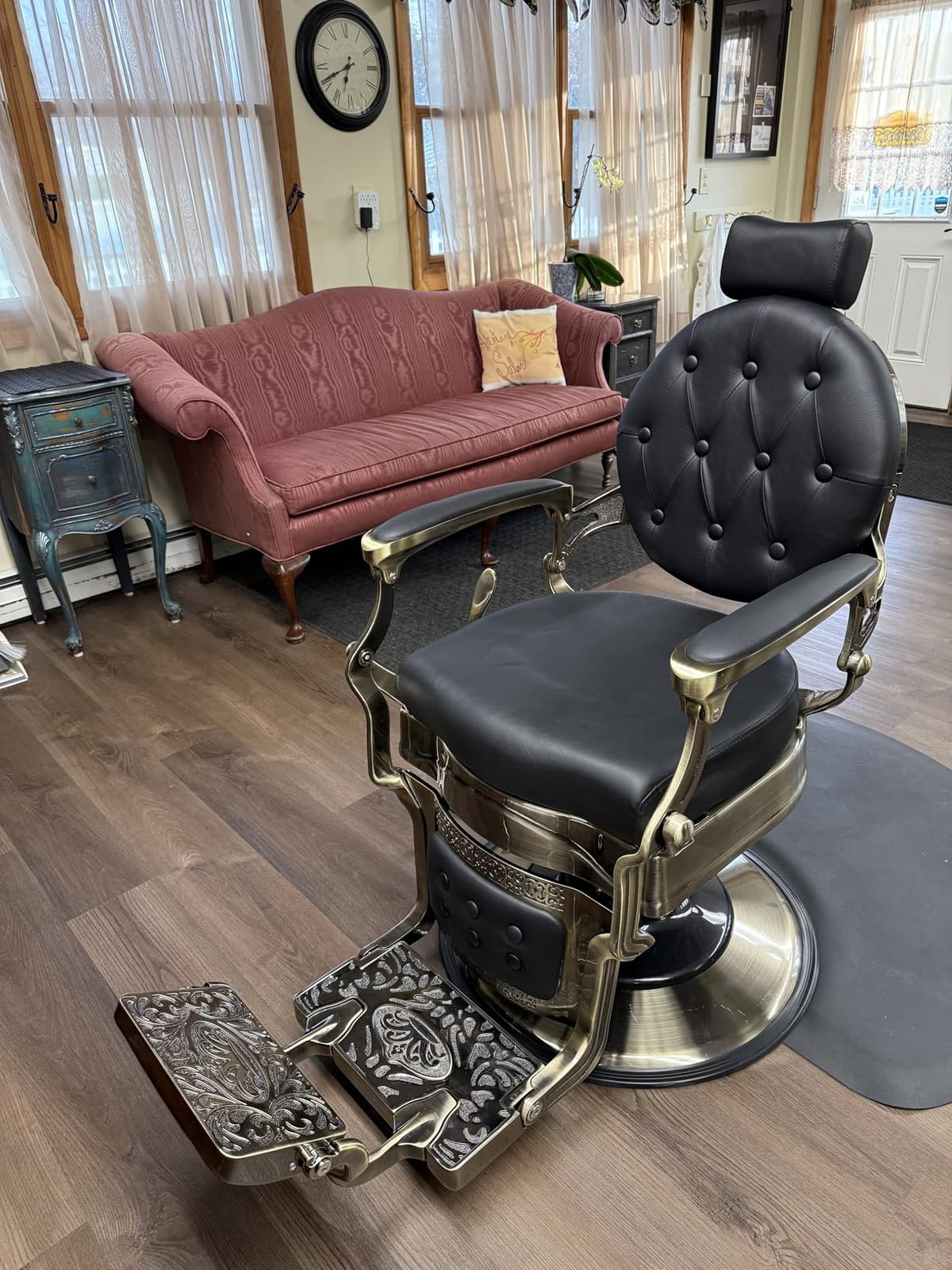 OmySalon Vintage Barber Chair All Purpose Hydraulic Recline Salon Chair, Aluminium Alloy Frame Heavy Duty 700 lbs, Professional Barbershop Beauty Spa Shampoo Styling Equipment customer photo 1