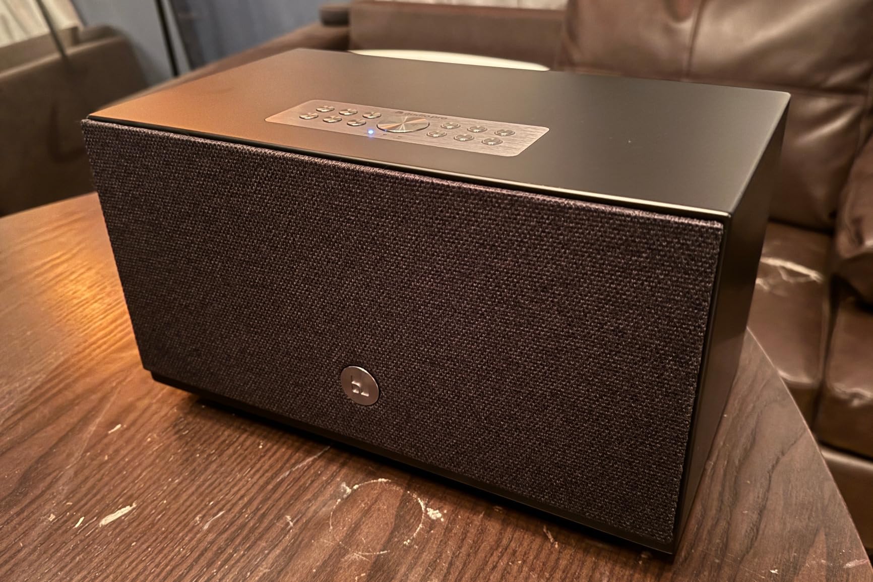 Audio Pro C10 MKII Wireless Speaker, WiiM Edition | High-Fidelity Sound, Multi-Room, Bluetooth, Wi-Fi | Compatible with AirPlay 2, Google Cast, Siri, WiiM Home App, Stream Spotify, TIDAL & More, White customer photo 1