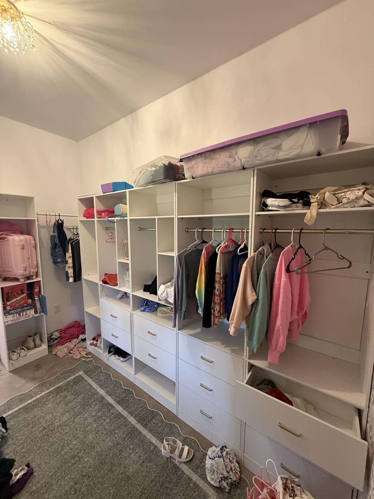 Besiost 4FT Closet Systems with 6 Wood Drawers, Closet System Set of 2 | 48