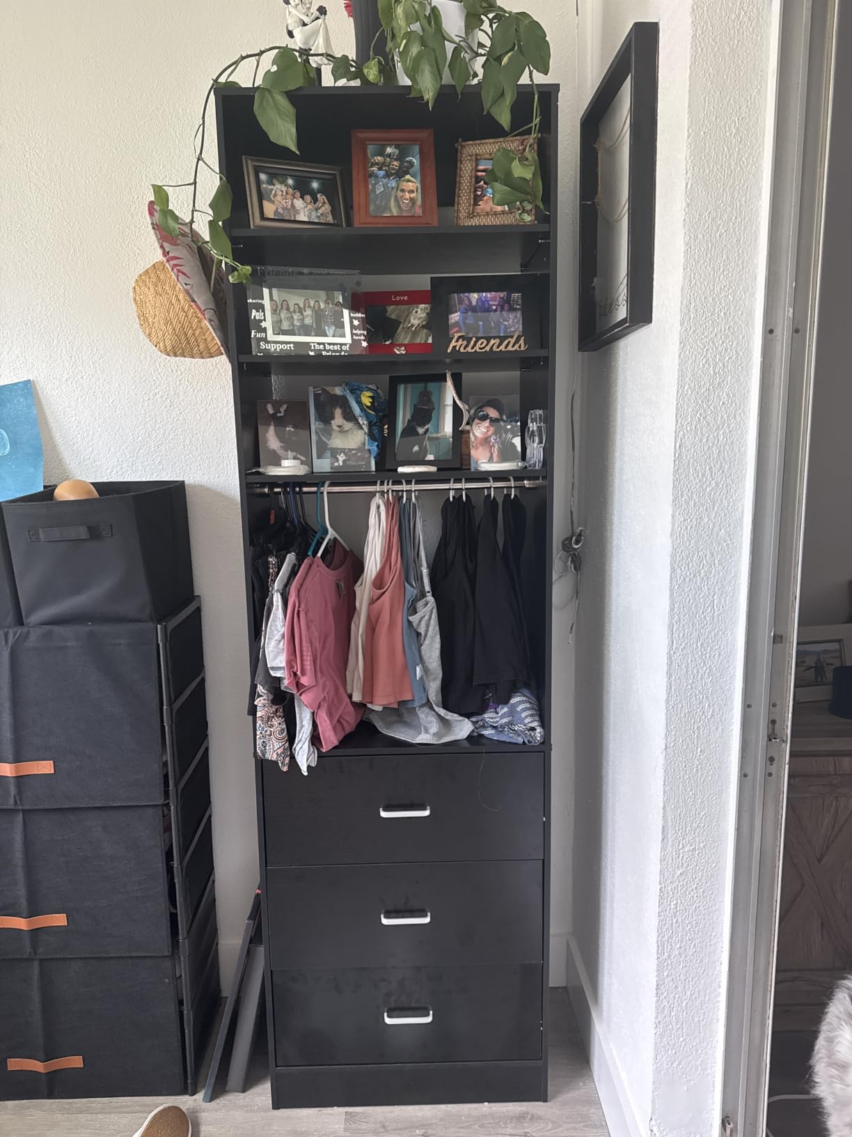 Besiost 4FT Closet Systems with 6 Wood Drawers, Closet System Set of 2 | 48