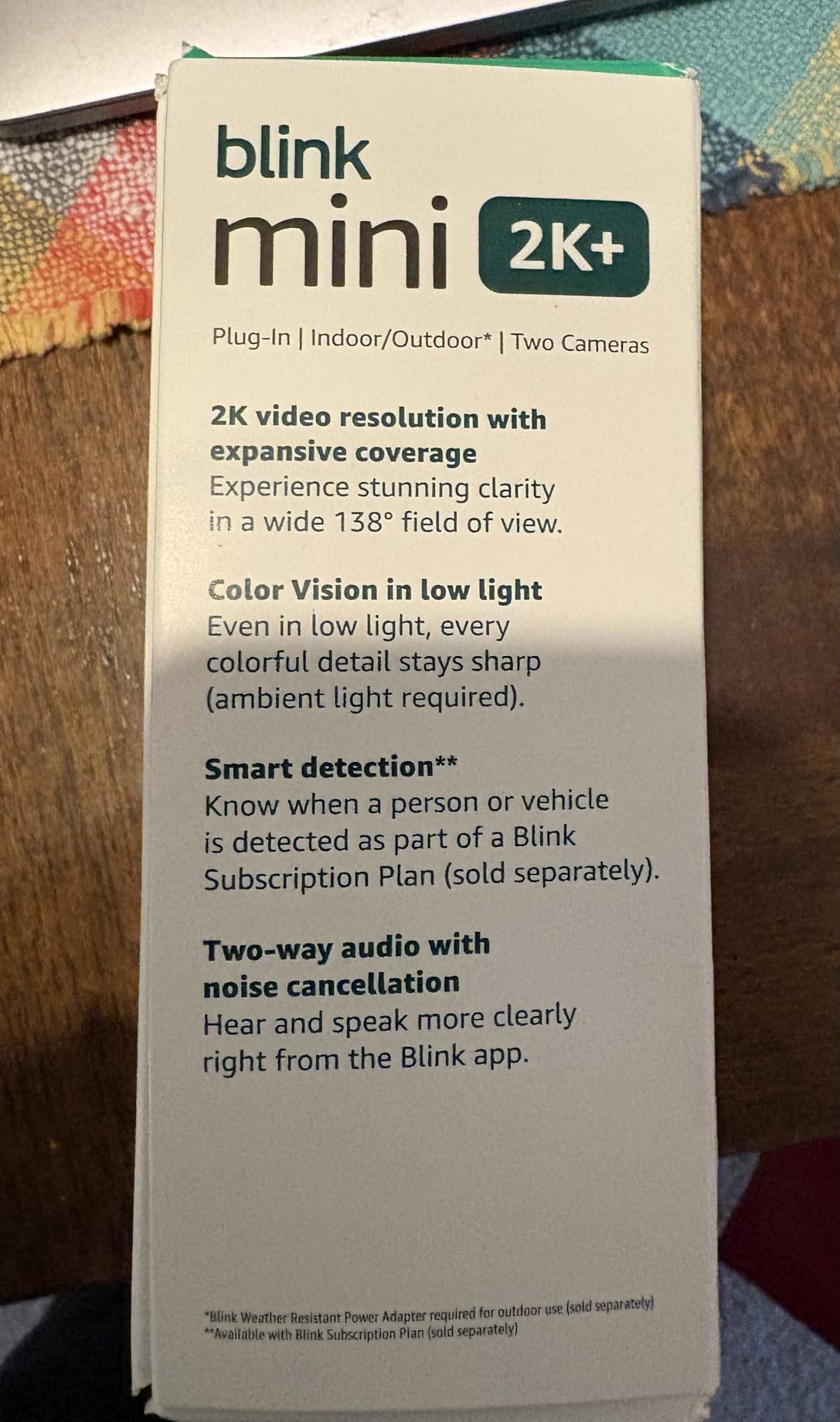 Blink Mini 2K+ (newest model) - Plug-in Home & Pet Indoor Security Camera with 2K video resolution, night vision, enhanced audio, motion detection - 2 cameras (Black) customer photo 2