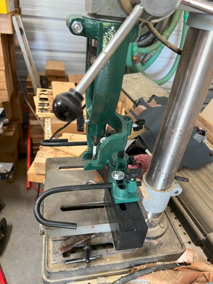 Mortising Machine, Tenon Tools Mortising Attachment for Drill Press and Woodworking Mortise, Bench Drill Locator Set for Mortiser Circles/Square Hole Chisel Drilling Machine Mortise Machine customer photo 1