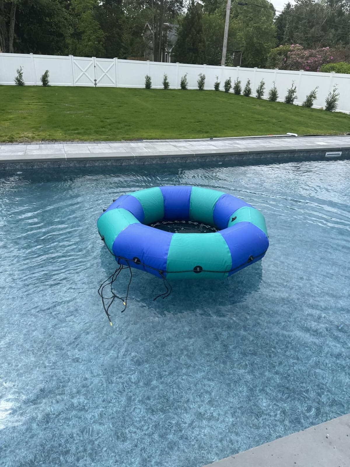 Inflatable Water Trampoline for Lake, 6FT/10FT/12FT/15FT Recreational Floating Water Bouncer with 500W Electric Inflator & Rope Ladder, Kids Adults Portable Pool Trampoline Swim Platform customer photo 2