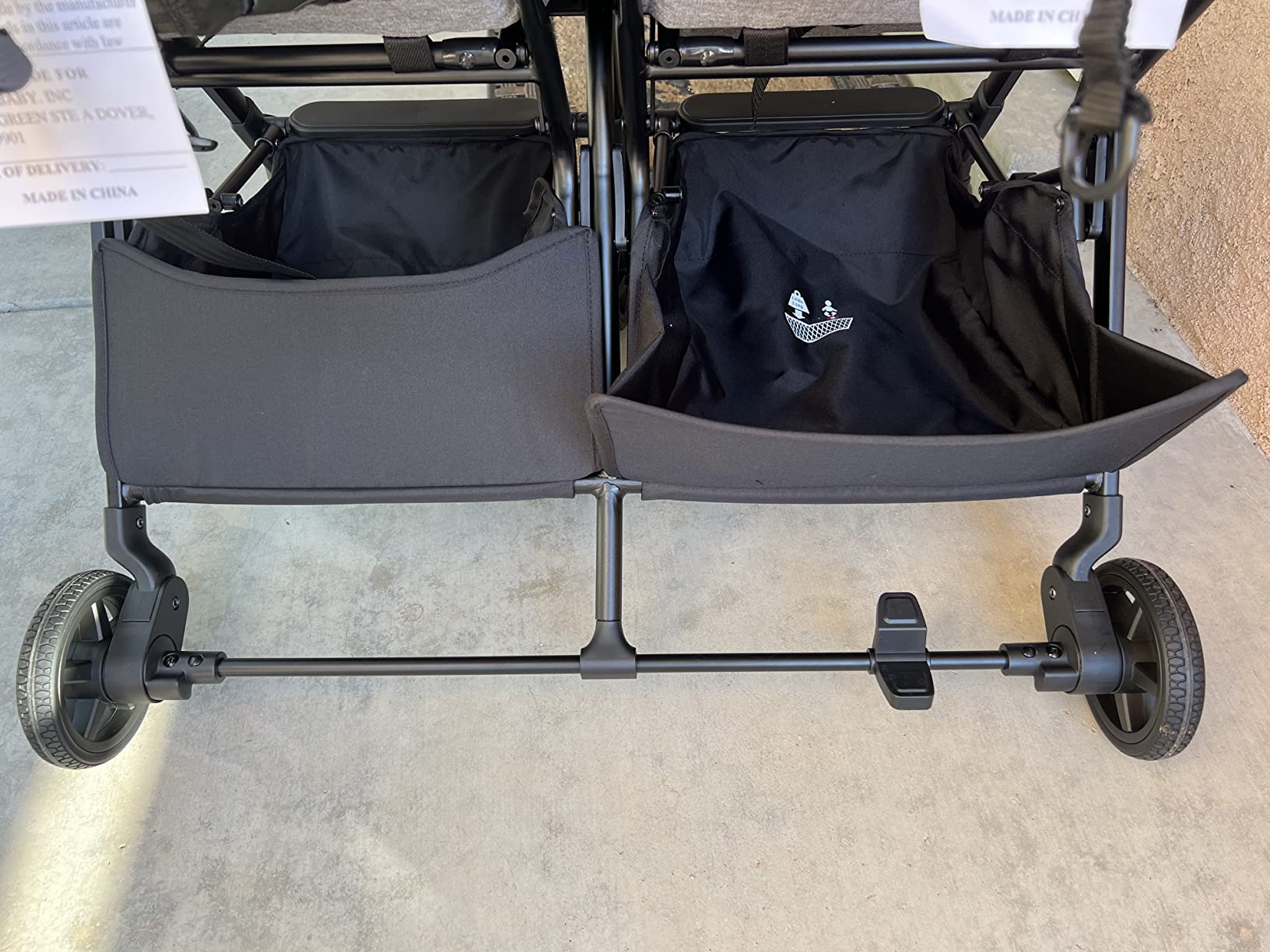 Mompush Lithe Double Stroller, Lightweight Side by Side, Infant & Toddler, 25 lbs design, 31.1-inch width fits doorways, one-step fold, independent recline, UPF50+ canopy, all-wheel suspension customer photo 2