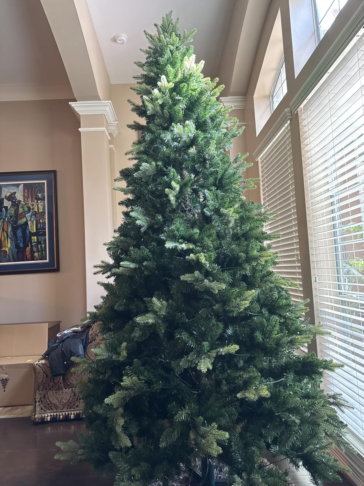 360° Rotating Prelit Christmas Tree 6.5ft - Musical Artificial Christmas Tree with Remote Control, 1036 PE & PVC Mixed Tips, 8 Modes 340 Multicolor LED Lights for Holiday Decor customer photo 1