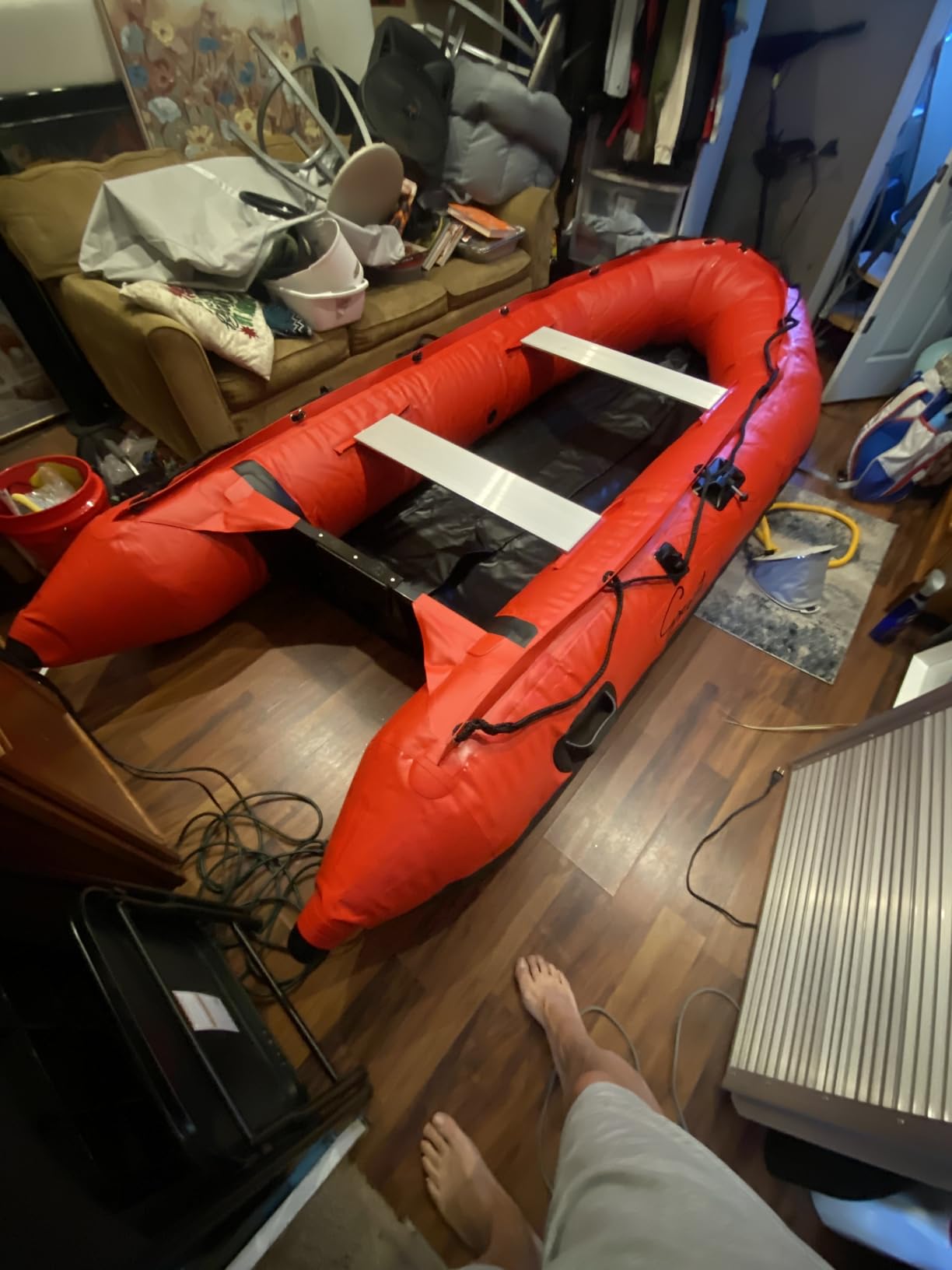 EXOCET Inflatable Dinghy Boat 2-8P USCG Alum Transom V-Hull 4Cham | Hextex 0.9mm PVC, Alum Transom/Floor, Quick Setup, USCG Certification, 5-15HP Motor, 3 Years Warranty, Adult customer photo 1
