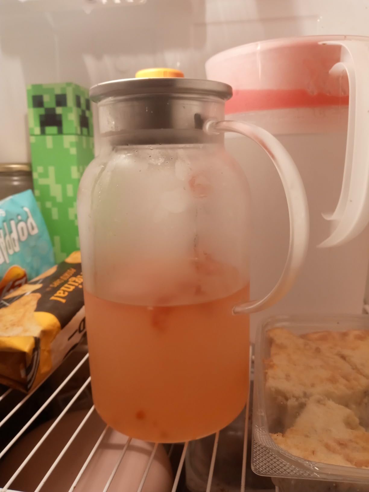 PARACITY Glass Pitcher with Lid, 61 oz Glass Water Pitcher, Off-White Base | Glass carafe with lid; silicone base for hot or cold coffee, lemonade and milk, serves as a juice pitcher or water jug customer photo 2