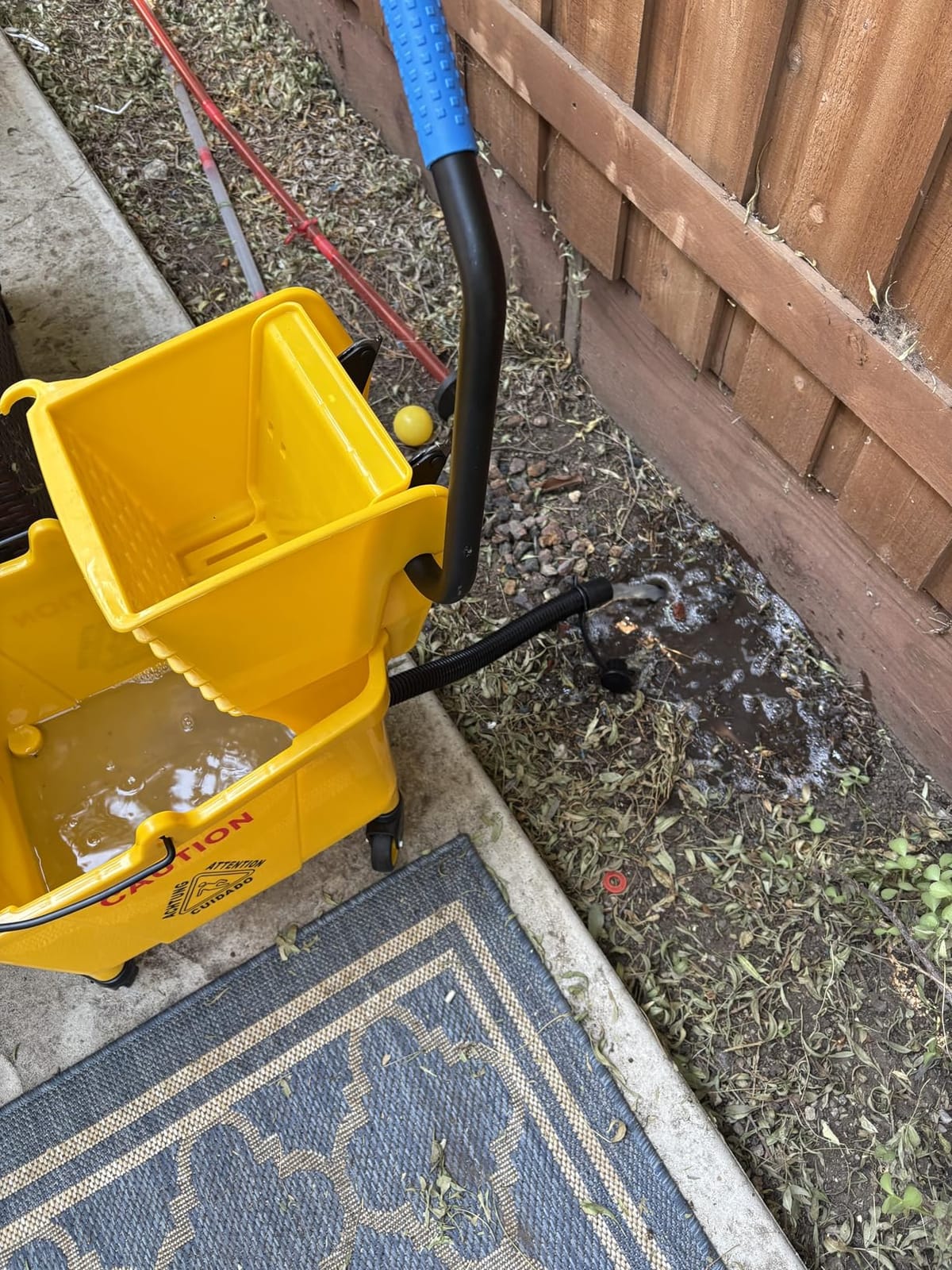 35Qt Commercial Mop Bucket with Side Press Wringer on Wheels and Drain Hose customer photo 2