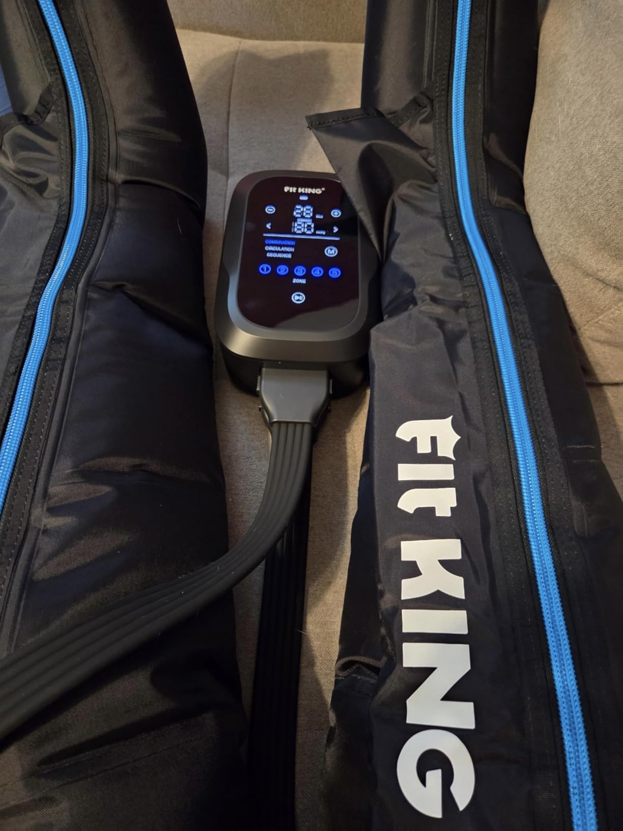 FIT KING Pro Leg Massager Athlete Compression Recovery Boots Cordless M | FSA-HSA, Professional Leg Compression, Air Compression Boots, Fast Recovery & Boost Circulation, Rechargeable, 5-Zone Control customer photo 2