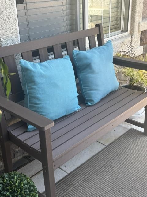 All Weather Poly Lumber Outdoor Garden Bench, 2-Person, Light Gray | 700 Lbs Weight Capacity Heavy Duty Weatherproof Patio Seating Furniture for Porch Balcony Park, No Maintenance Furniture customer photo 2