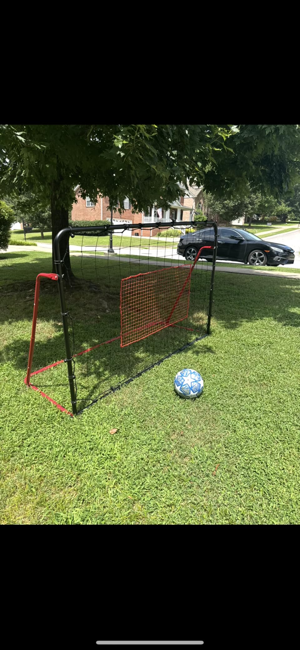 ZEALFEEL 6x4FT Soccer Rebounder Net, 10-Angle Kickback Training Frame | Thickened Metal, Tear-Resistant PE Net; For Soccer, Volleyball & Baseball; Portable for Backyard/Indoor Solo & Team Drills customer photo 2