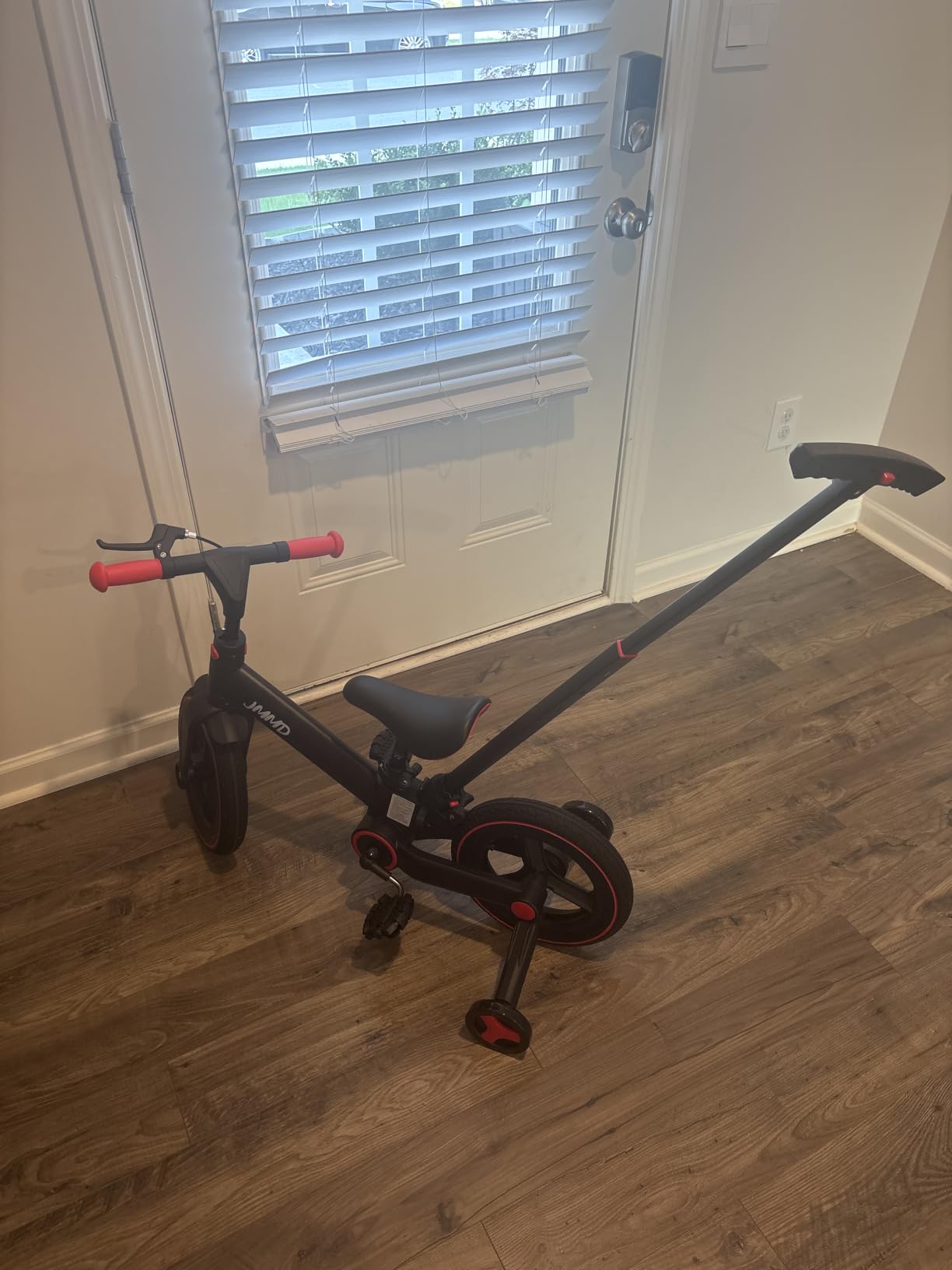 JMMD 6 in 1 Toddler Bike with Push Handle for Kids 18-60 Months, 12