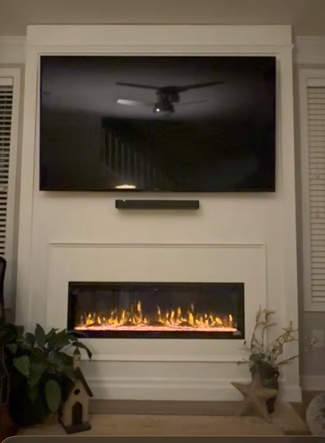 Westinghouse 50 Inch Electric Fireplace Heater, Compatible with Alexa & Google Home, Wall Mount or in-Wall Recessed Fireplace Insert, 24 Hour Timer, Color Changing Flames, 750W/1500W Indoor Heater customer photo 2