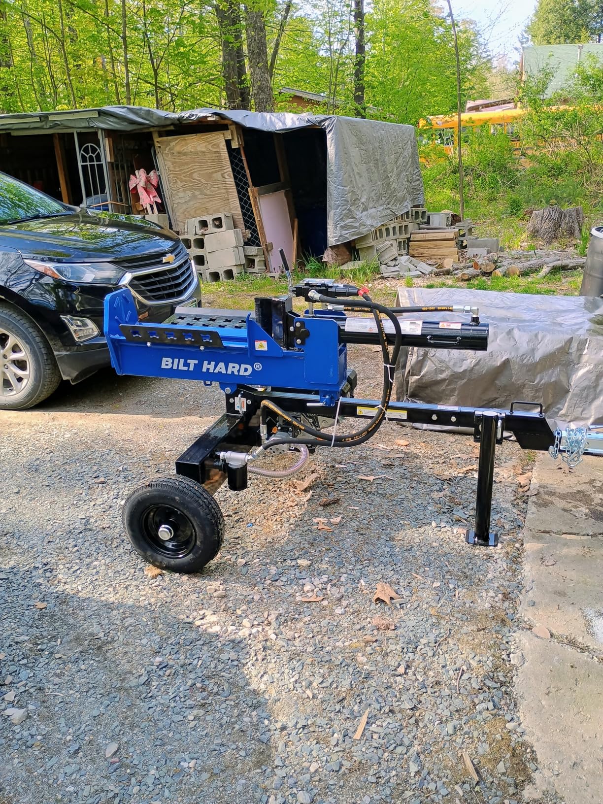 BILT HARD 25-Ton Horizontal/Vertical Towable Gas Log Splitter, Hydraulic Log Splitter with 8 HP 223cc 4-Cycle OHV Engine, 2