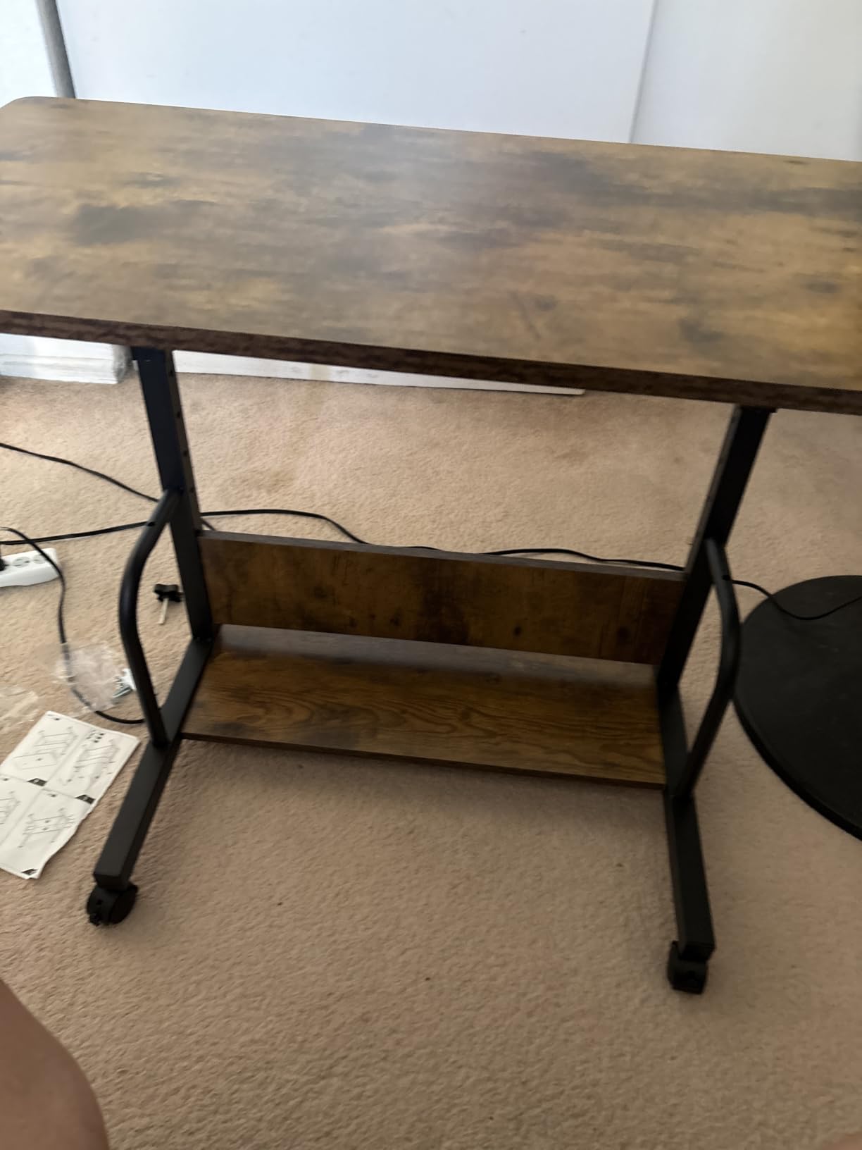 QZMDSM Portable Desk with Wheels Small Standing Desk on Wheels Adjustable Height Rolling Desks for Small Spaces, 32