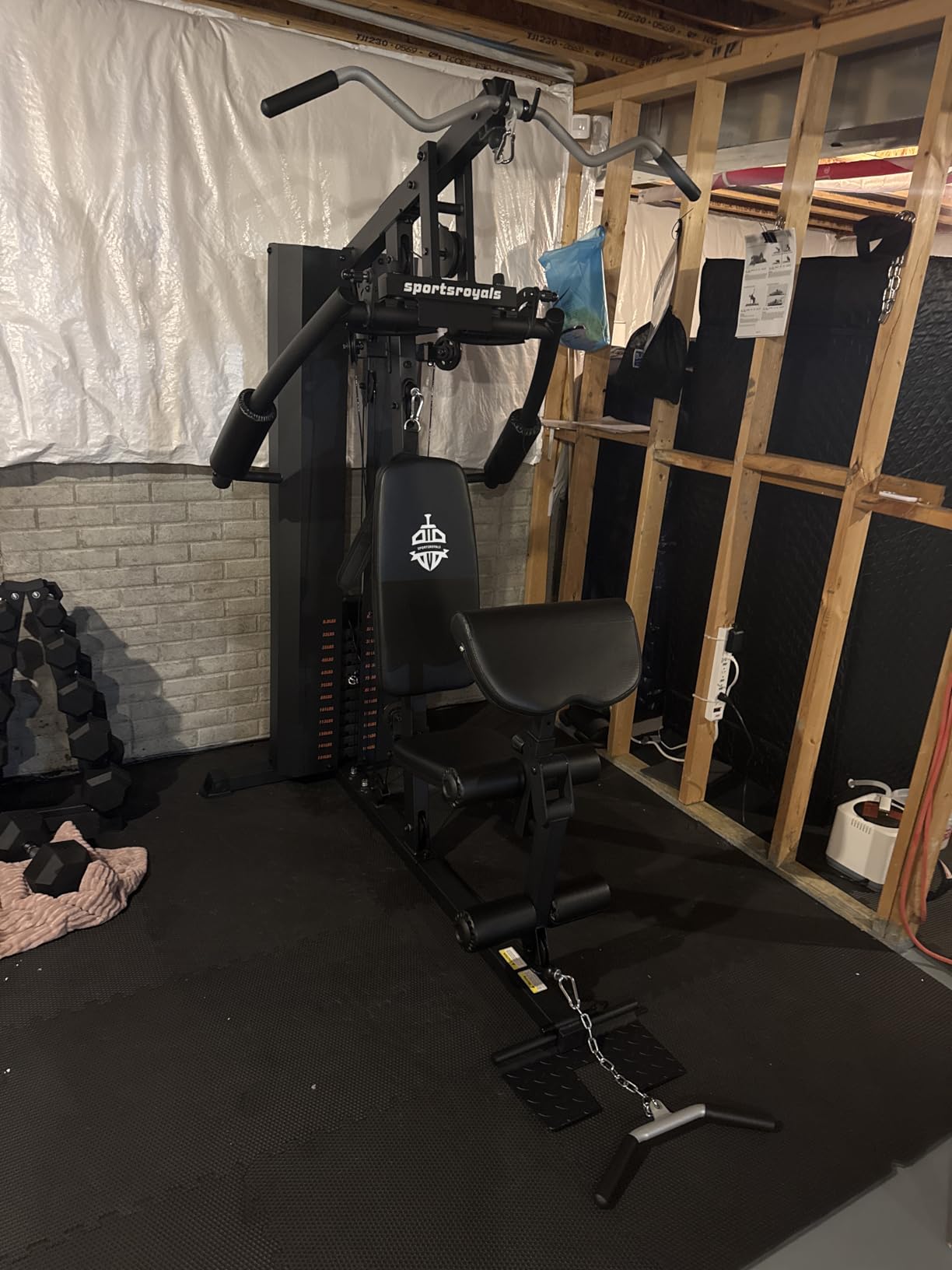 SPORTSROYALS Home Gym, Multifunctional Workout Station with Leg Press | 150LBS Weight Stack Full Body Workout Equipment for Home Exercise Fitness Strength Training customer photo 1
