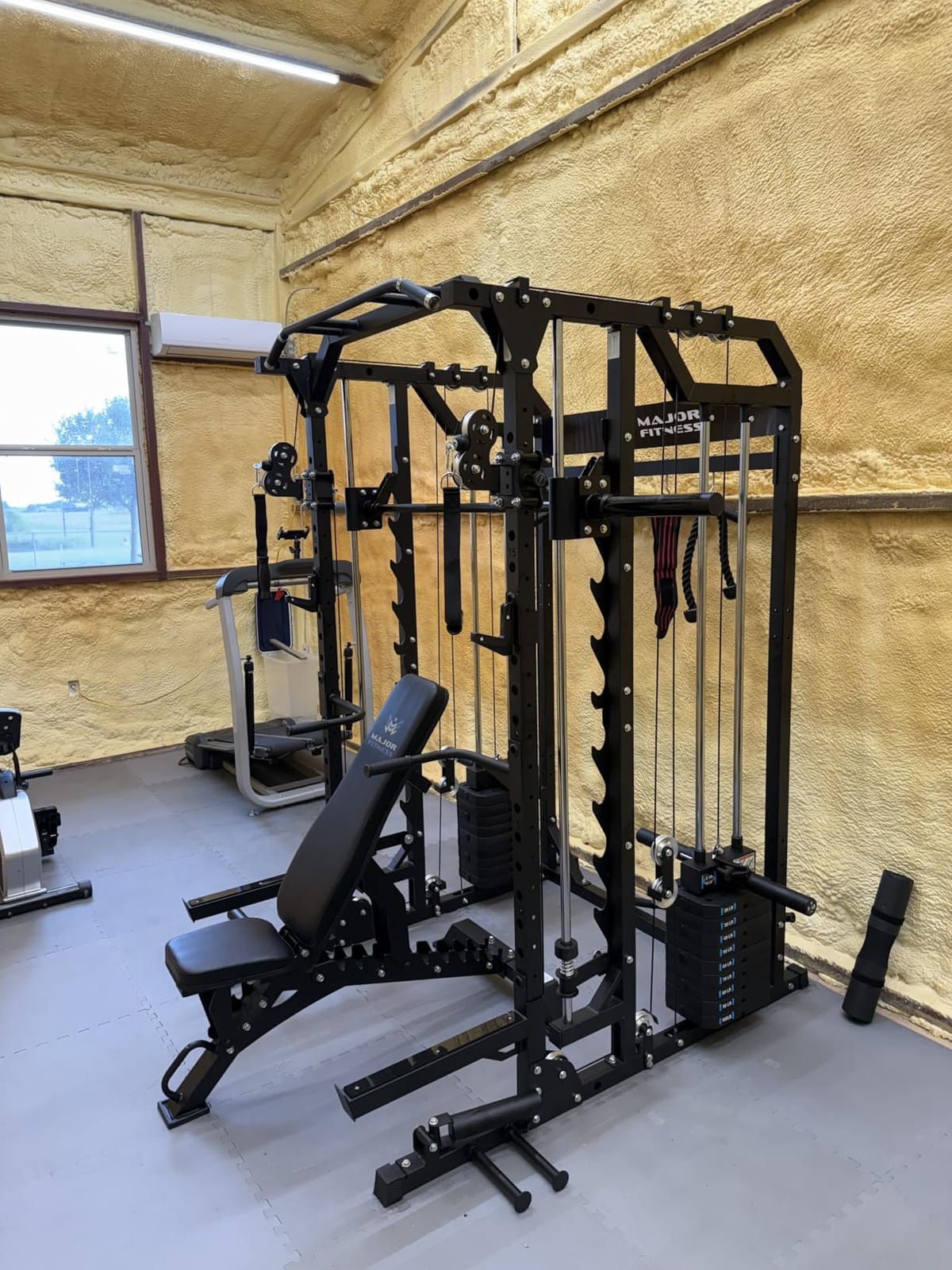 Major Fitness Drone2 Advanced Training Smith Machines - All-in-One Home Gym Squat Rack with Aluminum Pulley Set, Weight Bar, Dual LAT Pull-Down Systems & Cable Crossover Machine for Full-Body Workouts customer photo 1