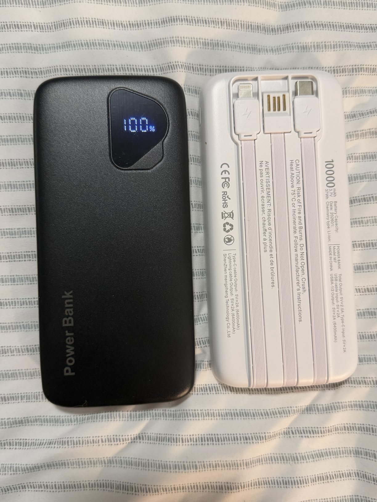 2026 2-Pack 10000mAh Portable Charger Battery Pack with Built in Cables | Travel Essential, 4 Outputs 2 Inputs Slim Power Bank for iPhone 17/16/15/14, Samsung Galaxy S23/22, Pixel etc customer photo 1