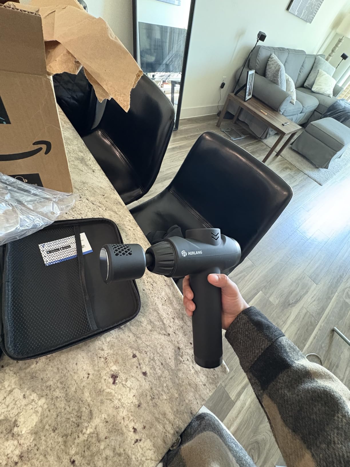 AERLANG Massage Gun with Heat and Cold, Massage Gun Massage Gun Deep Tissue | Back Massager for Pain Relief, Percussion Muscle Massager, Handheld Messager with 7Heads&Silent 20speeds Smart LCD customer photo 2