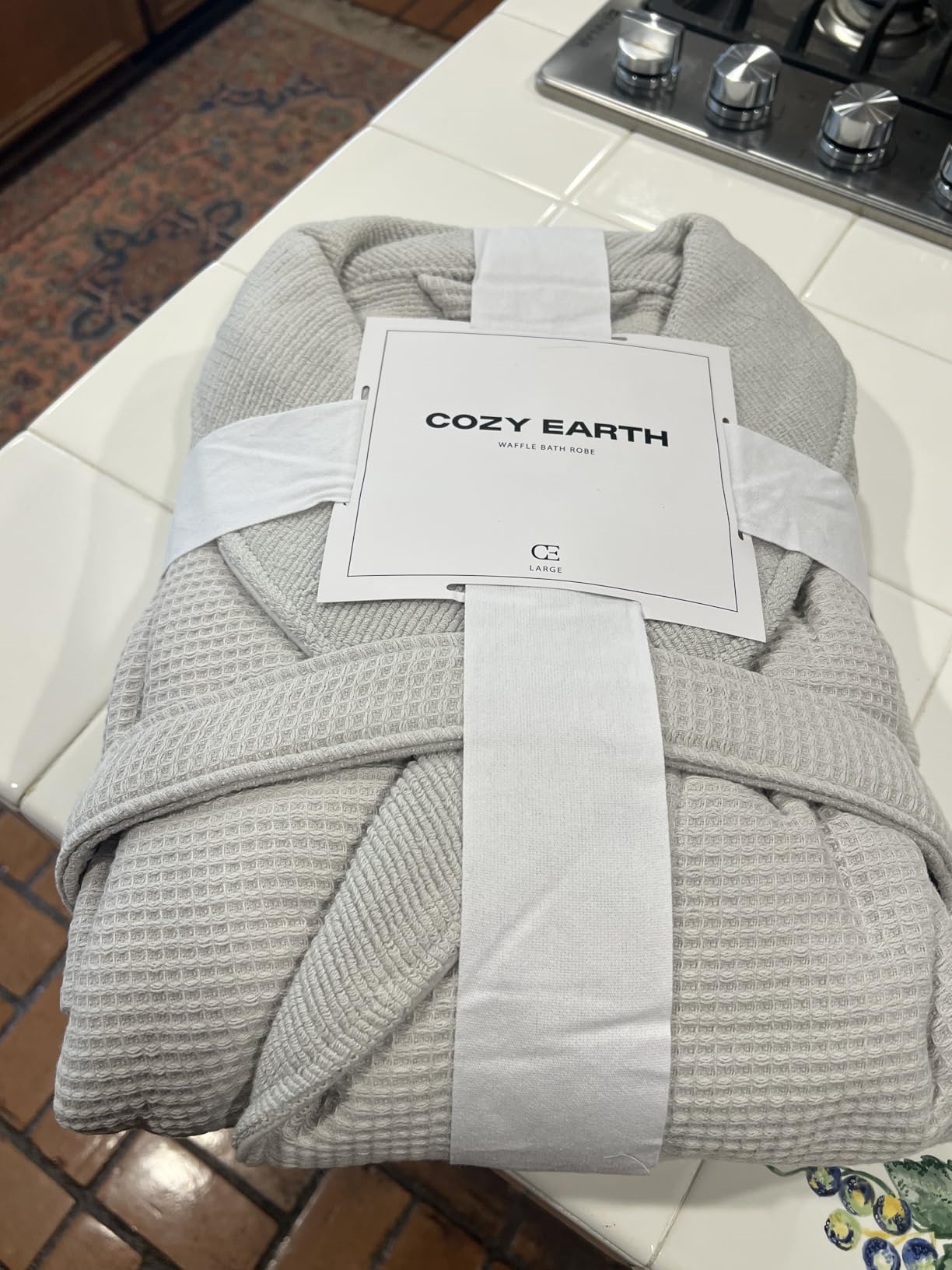 Cozy Earth Waffle Bath Robe - Lightweight Spa Robe with Pockets - 40% Viscose from Bamboo Blend customer photo 1