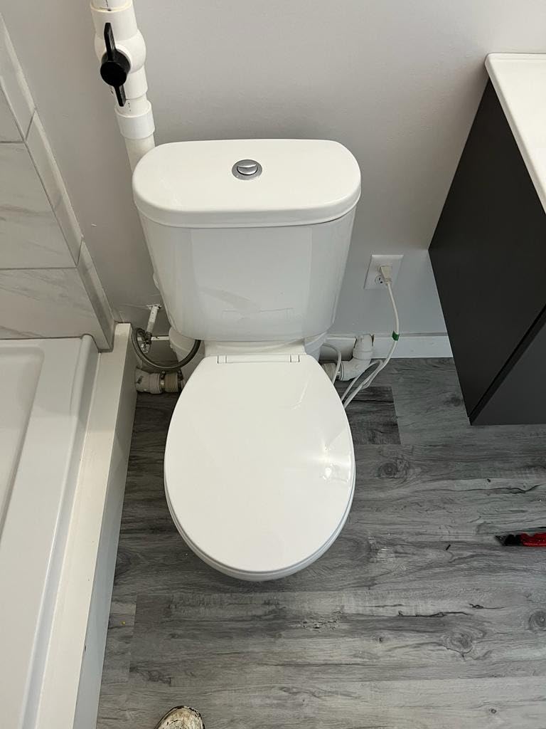 Simple Project Macerating Toilet System with 4-Inlet & 500W Macerator Pump | Upflush Toilet for Basement, Powerful 1.6GPF Flush & Quiet, Durable Pump, Extension Pipe - Easy Install, Space Saving customer photo 1