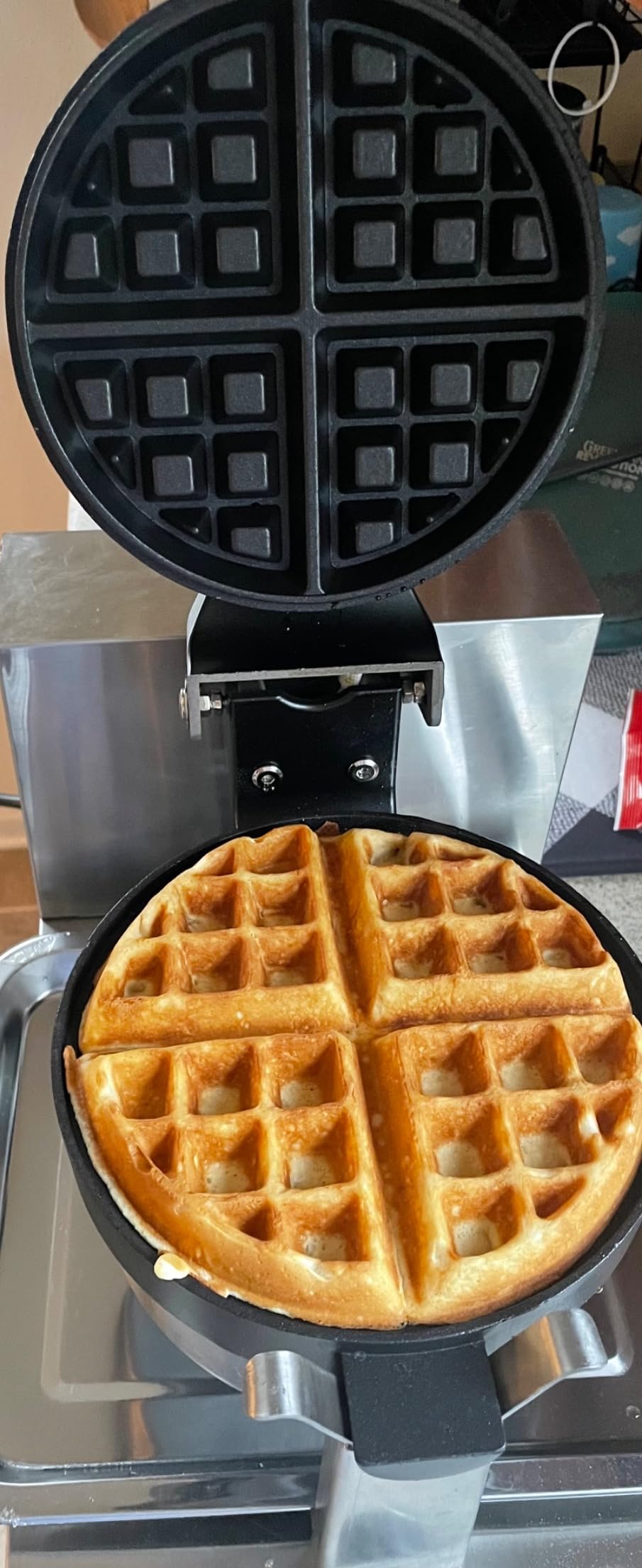 Commercial Belgain Waffle Maker - Rotating Double Waffle Maker w/Non-stick and 1.2 in Thick, Filp Belgian Waffle Machine w/ 122-572℉ Temp Range and Timer, Stainless Steel Waffle Iron, 2400W customer photo 1