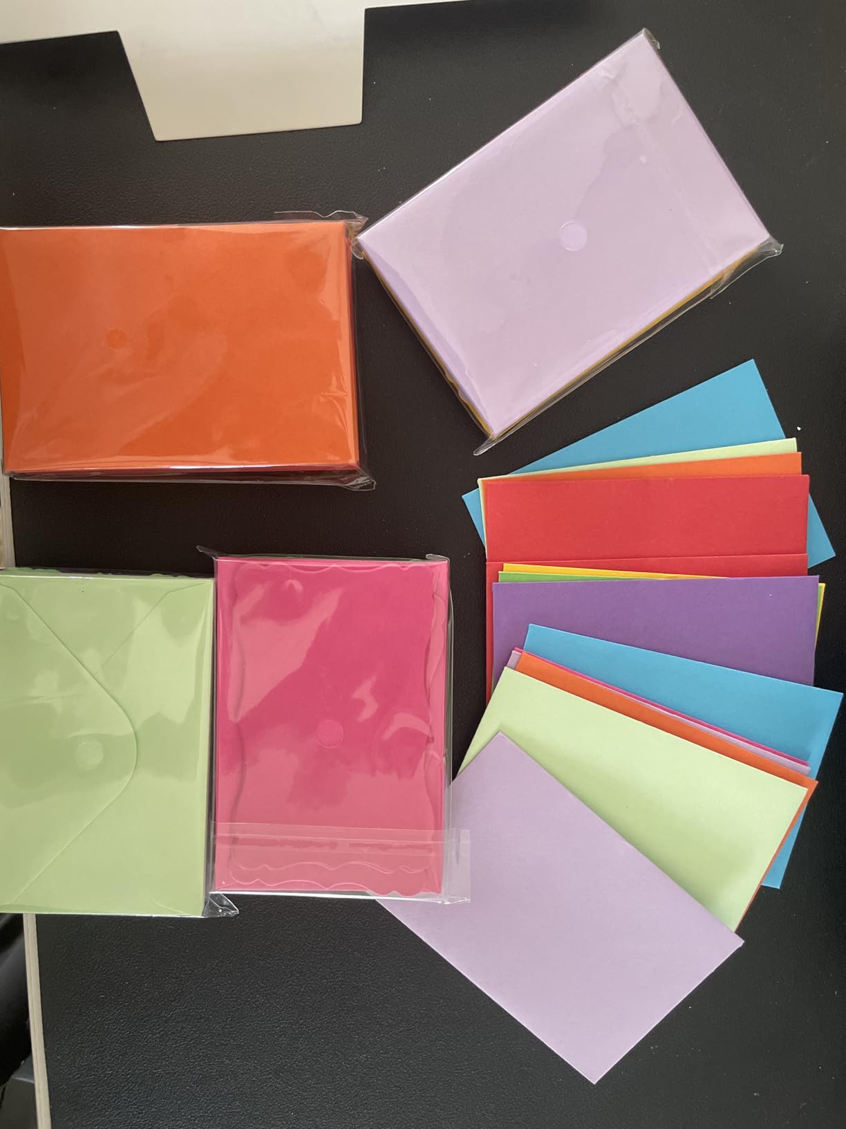 100 Pack Mini Cards with Envelopes, Small Colorful Blank Note Cards with Self-Adhesive Envelopes, Prayer Board Suppies, Tiny Business Card Envelopes (4 x 2.7 Inches, 10 Colors) customer photo 1