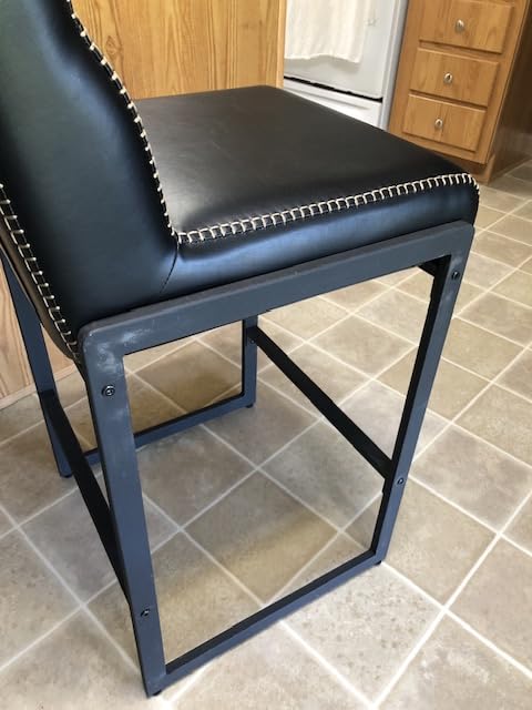VASAGLE EKHO Collection - Bar Stools Set of 2, Counter Height Stools with Backs, 26.4-Inch Barstools Chairs, Synthetic Leather with Stitching, Mid-Century Modern, Caramel Brown ULBC116KN02 customer photo 1