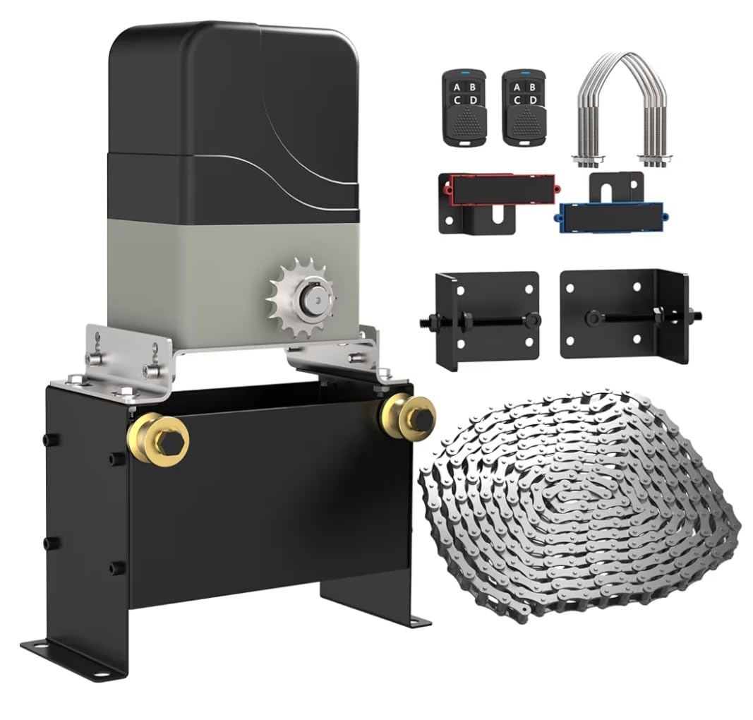 Blutezeit 1100lb Sliding Gate Opener - Chain Drive Electric Gate Motor with 2 Remotes & 16.4ft Chains Hardware Kit, Automatic Slide Gate Operator for Driveway Gates Acess System customer photo 1