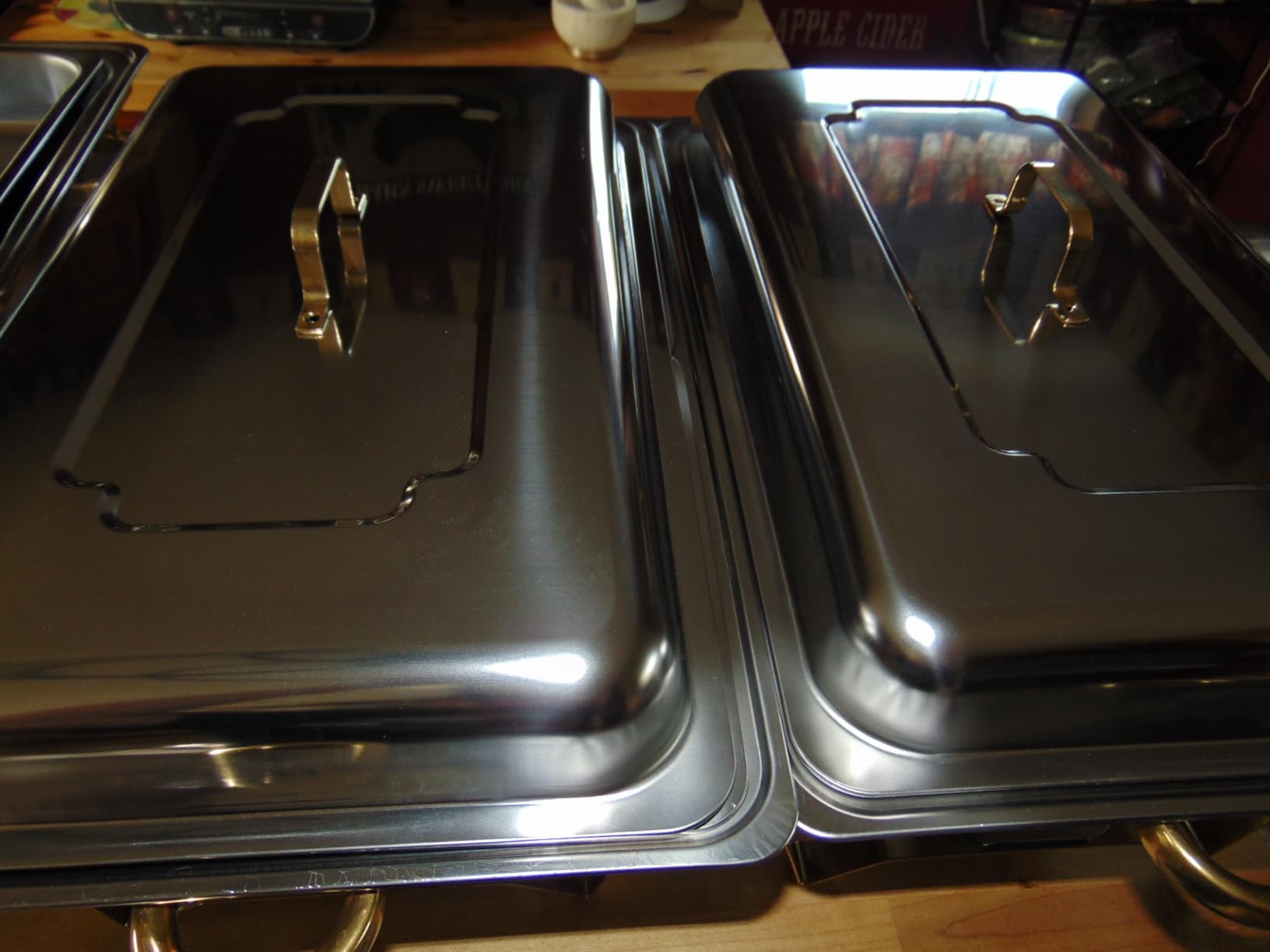4Pack Rectangular Chafing Dishes for Buffet, Total 36QT Set with 7 Food Pans | Versatile 7 Pan Setup, 450°F Oven-Safe Pans, Hot Cold Food Service, Bonus Tongs, Easy Assembly Storage, Elegant Gold Finish customer photo 1