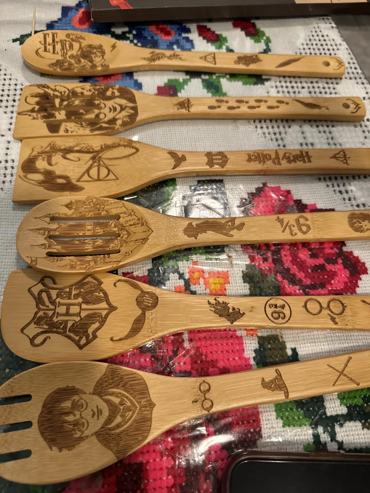 7PCS Carbonized Bamboo Wooden Spoons for Cooking Set - Premium Kitchen Utensils for Nonstick Cookware, Durable Wooden Cooking Tools customer photo 1