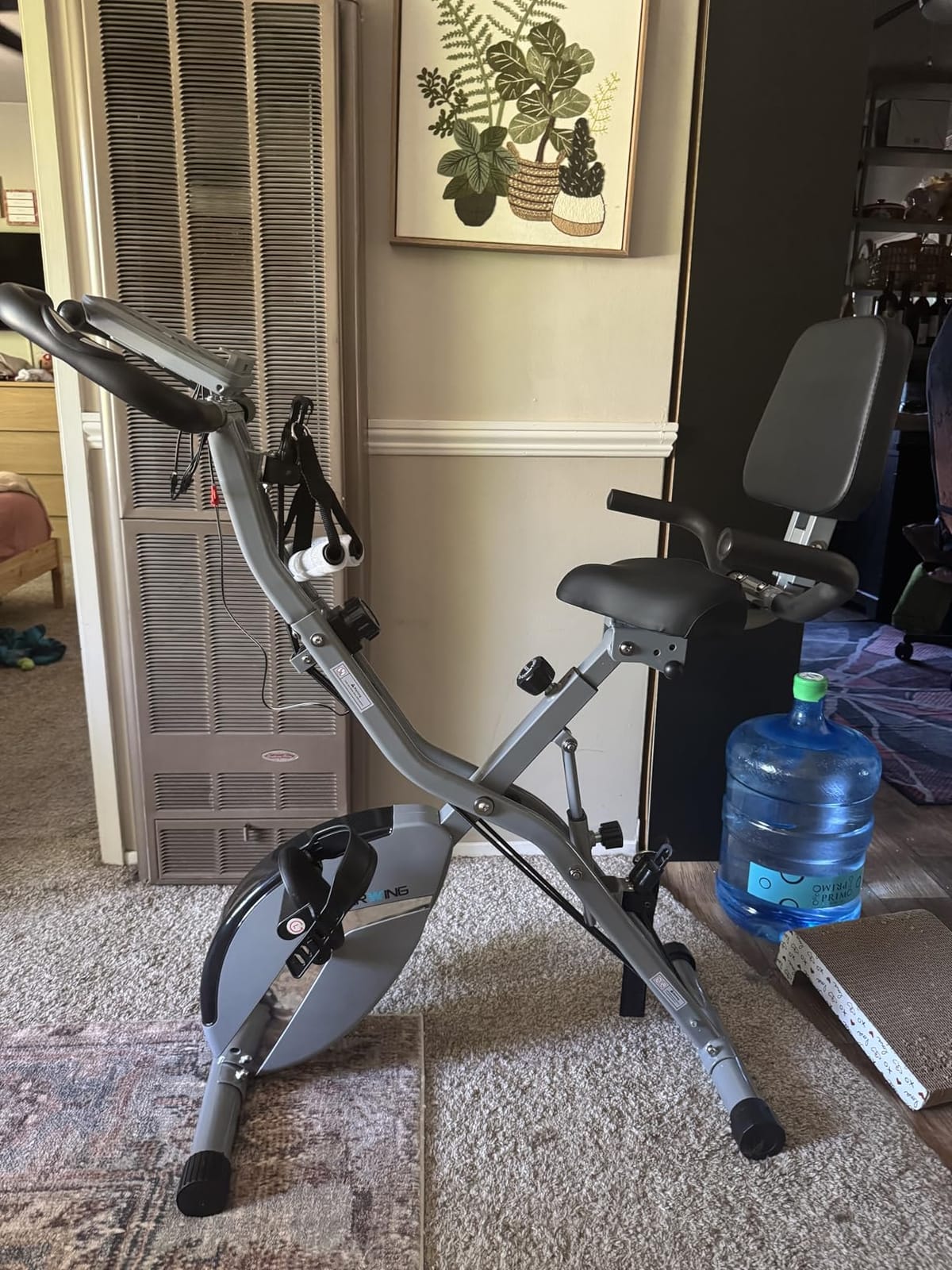 BARWING Stationary Exercise Bike for Home Workout, 5 IN 1 Foldable Indoor Cycling Bike for Seniors, 350LB Capacity, 16-Level Magnetic Resistance, Seat Backrest Adjustments customer photo 2